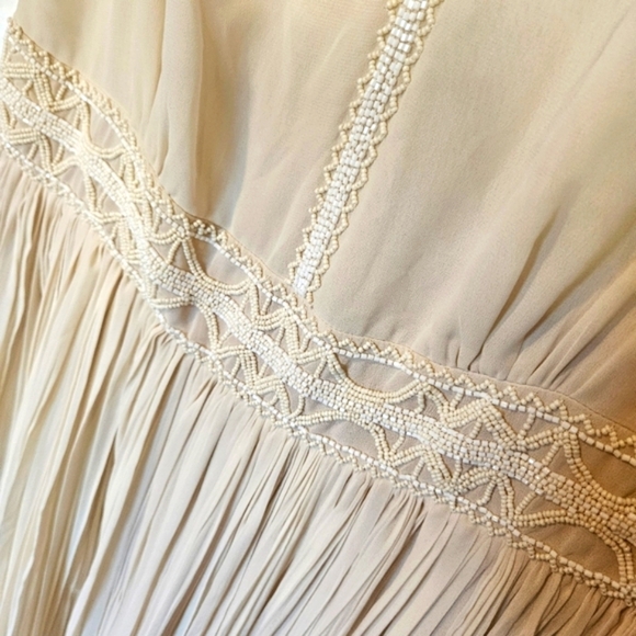 Massimo Dutti Bohemian Crepe Beaded Maxi Dress - Picture 4 of 10